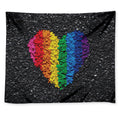 LGBT Pride Rainbow Heart Stones Print Tapestry