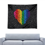 LGBT Pride Rainbow Heart Stones Print Tapestry