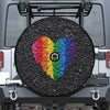 LGBT Pride Rainbow Heart Stones Print Tire Cover With Camera Hole