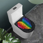LGBT Pride Rainbow Heart Stones Print Toilet Lid Cover
