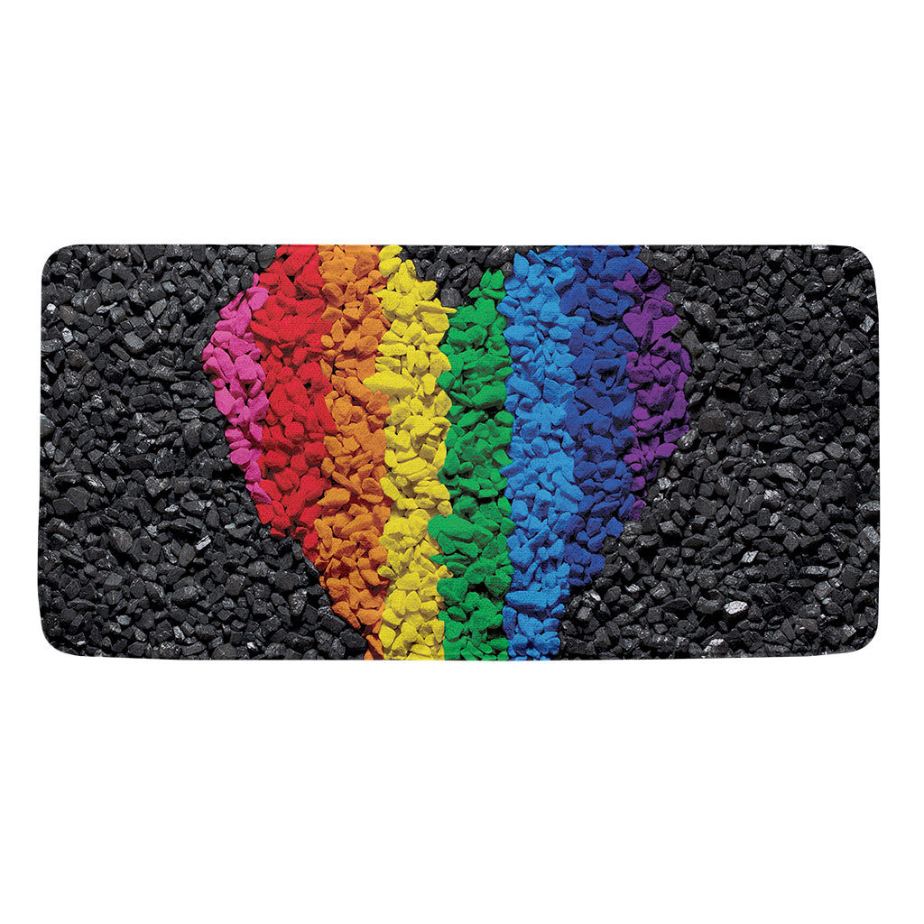 LGBT Pride Rainbow Heart Stones Print Towel