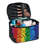 LGBT Pride Rainbow Heart Stones Print Travel Makeup Bag