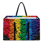 LGBT Pride Rainbow Heart Stones Print Utility Tote Bag