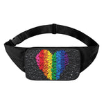 LGBT Pride Rainbow Heart Stones Print Waist Bag