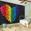 LGBT Pride Rainbow Heart Stones Print Wall Sticker