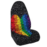 LGBT Pride Rainbow Heart Stones Print Waterproof Car Seat Cover