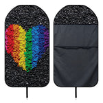 LGBT Pride Rainbow Heart Stones Print Waterproof Car Seat Cover