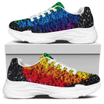 LGBT Pride Rainbow Heart Stones Print White Chunky Shoes