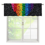 LGBT Pride Rainbow Heart Stones Print Window Valance