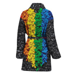 LGBT Pride Rainbow Heart Stones Print Women's Bathrobe
