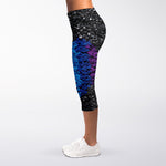 LGBT Pride Rainbow Heart Stones Print Women's Capri Leggings