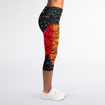 LGBT Pride Rainbow Heart Stones Print Women's Capri Leggings