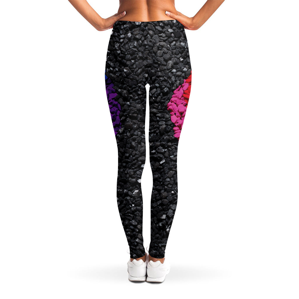 LGBT Pride Rainbow Heart Stones Print Women's Leggings