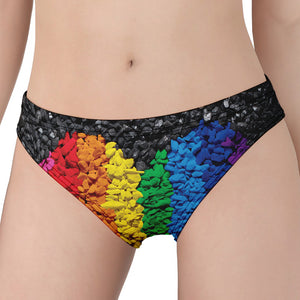 LGBT Pride Rainbow Heart Stones Print Women's Panties