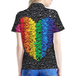 LGBT Pride Rainbow Heart Stones Print Women's Polo Shirt