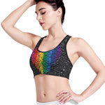 LGBT Pride Rainbow Heart Stones Print Women's Sports Bra
