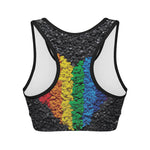 LGBT Pride Rainbow Heart Stones Print Women's Sports Bra