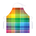 LGBT Pride Rainbow Plaid Pattern Print Adjustable Apron