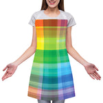 LGBT Pride Rainbow Plaid Pattern Print Adjustable Apron