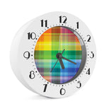 LGBT Pride Rainbow Plaid Pattern Print Alarm Clock