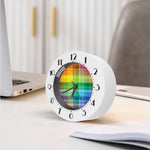 LGBT Pride Rainbow Plaid Pattern Print Alarm Clock