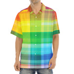 LGBT Pride Rainbow Plaid Pattern Print Aloha Shirt