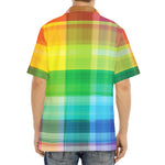 LGBT Pride Rainbow Plaid Pattern Print Aloha Shirt