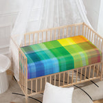 LGBT Pride Rainbow Plaid Pattern Print Baby Crib Sheet