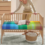 LGBT Pride Rainbow Plaid Pattern Print Baby Crib Sheet