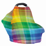 LGBT Pride Rainbow Plaid Pattern Print Baby Seat Cover