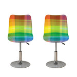LGBT Pride Rainbow Plaid Pattern Print Bar Stool Covers