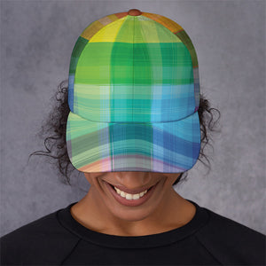 LGBT Pride Rainbow Plaid Pattern Print Baseball Cap