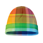 LGBT Pride Rainbow Plaid Pattern Print Beanie