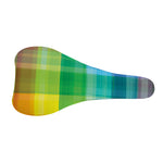 LGBT Pride Rainbow Plaid Pattern Print Bicycle Seat Cover