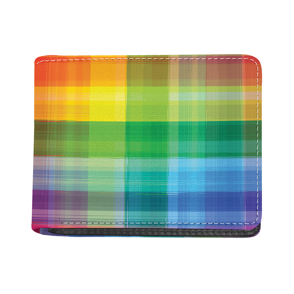 LGBT Pride Rainbow Plaid Pattern Print Bifold Wallet