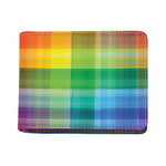 LGBT Pride Rainbow Plaid Pattern Print Bifold Wallet