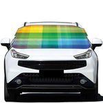 LGBT Pride Rainbow Plaid Pattern Print Car Windshield Snow Cover