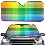 LGBT Pride Rainbow Plaid Pattern Print Car Windshield Sun Shade