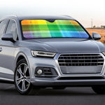 LGBT Pride Rainbow Plaid Pattern Print Car Windshield Sun Shade