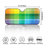 LGBT Pride Rainbow Plaid Pattern Print Car Windshield Sun Shade