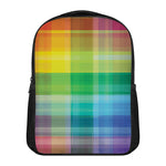 LGBT Pride Rainbow Plaid Pattern Print Casual Backpack