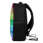 LGBT Pride Rainbow Plaid Pattern Print Casual Backpack