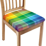 LGBT Pride Rainbow Plaid Pattern Print Chair Cushion Cover
