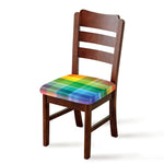 LGBT Pride Rainbow Plaid Pattern Print Chair Cushion Cover