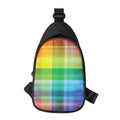 LGBT Pride Rainbow Plaid Pattern Print Sling Bag