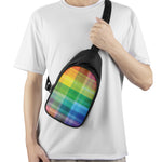 LGBT Pride Rainbow Plaid Pattern Print Chest Bag