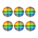 LGBT Pride Rainbow Plaid Pattern Print Coaster Set