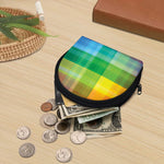 LGBT Pride Rainbow Plaid Pattern Print Coin Purse