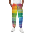 LGBT Pride Rainbow Plaid Pattern Print Cotton Sweatpants