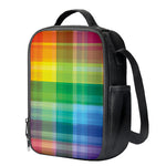 LGBT Pride Rainbow Plaid Pattern Print Crossbody Lunch Bag
